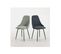 Duo De Chaises Pivotantes Simili Cuir/tissu Bleu - Lema