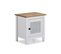 Table De Chevet 1 Porte Bois/blanc - Branu