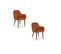 Duo De Fauteuils Velours Terracotta/métal - Adue