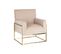 Fauteuil Métal Doré/tissu Beige - Nofoa