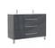 Meuble Double Vasque 3 Tiroirs 120 Cm Gris Anthracite - Lana - L 121.5 X L 47 X H 88 Cm