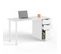 Bureau Avec 1 Porte Et 2 Tiroirs - Blanc - Grec - L 138 X L 60 X H 74 Cm