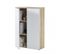 Armoire De Rangement 2 Portes Blanc/chêne - Officia - L 80 X L 32.5 X H 119 Cm
