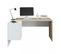 Bureau D'angle 3 Tiroirs + Niche Blanc/chêne - Officia - L 145 X L 108 X H 73 Cm