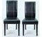 Duo De Chaises Simili Cuir Marron/noir - Samet - L 45 X L 58 X H 95.5 Cm