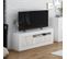 Meuble TV 2 Portes 1 Niche Blanc/pin Blanc - Baltop - L 139 X L 42 X H 53 Cm