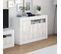 Buffet 3 Portes 1 Niche Blanc/pin Blanc - Baltop - L 144 X L 42 X H 87 Cm