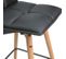 Tabouret De Bar Simili Cuir Noir/hêtre - Hectour - L 49.5 X L 49.5 X H 96.5 Cm