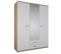 Armoire 3 Portes Battantes 2 Tiroirs Blanc/chêne - Staya - L 161 X L 55 X H 211 Cm