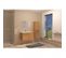 Ensemble Meuble De Salle De Bain Suspendu 2 Tiroirs 80 Cm Bois + Miroir + Colonne- Kundo