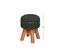 Petit Tabouret Tricot Lisa Vert Kaki