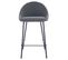 Chaise De Bar Mi-hauteur Misty Grise 65cm (lot De 2)