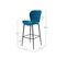 Chaise De Bar Mazzia En Velours Bleu 75 Cm (lot De 2)