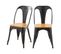 Chaise Indus Yoanna Noire Et Bois Clair (lot De 2)