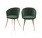 Chaise Chiara En Velours Vert (lot De 2)