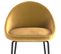 Chaise De Bar Mi-hauteur Misty En Velours Jaune 65 Cm (lot De 2)