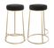 Tabouret De Bar Mi-hauteur Kendal En Velours Noir 63 Cm (lot De 2)