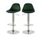 Chaise De Bar Pavo En Velours Vert 60/82 Cm (lot De 2)