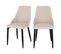 Chaise Pipo En Tissu Beige (lot De 2)