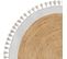 Tapis Rond Anais En Jute Naturel Et Blanc D120 Cm