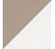 Lohan - Canapé D'angle Convertible Coffre De Rangement En Tissu Beige Et Simili Blanc - Angle Gauche