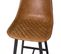 Fauteuil De Bar Assise Capitonné En Polyuréthane Caramel