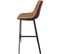 Fauteuil De Bar Assise Capitonné En Polyuréthane Caramel