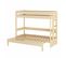 Pack Lit Superposé Gigogne Avec Tiroir Et Matelas Ravi   Bois Naturel 80x200 Cm