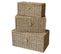 Lot de 3 paniers en jonc de mer 32x17x15cm 38x22x18,5cm 44x27x21cm