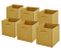 Lot de 6 paniers pliables en tissu jaune 31x31x31cm