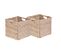 Lot de 2 paniers de rangement pliables en jonc de mer 31x31x31cm