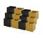 Lot de 12 bacs de rangement - noir et jaune - 27x27x27cm