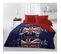 Dream In London Parure De Couette Microfibre - Bleu - 240 X 260 Cm