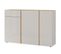 Buffet Scandinave Beige Et Bois Avec Encadrement Verre Chloe