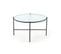 Table Basse Avec Plateau Rond En Verre De 70 Cm Et Structure En Métal Noir Ancolie-l