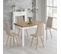 Table Design Scandinave Bois Et Mdf Blanc 140-220/80/76 Cm Meryl