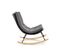 Rocking Chair Design Avec Structure En Métal Noir Et Bois Massif Imagine