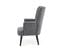 Fauteuil Contemporain En Velours Gris Avec Haut Dossier Et Pieds Noirs En Bois Massif Cyrus