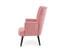 Fauteuil Contemporain En Velours Rose Avec Haut Dossier Et Pieds Noirs En Bois Massif Cyrus