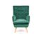 Fauteuil En Velours Vert Avec Pieds En Bois Massif Coventry