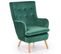 Fauteuil En Velours Vert Avec Pieds En Bois Massif Coventry