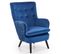 Fauteuil En Velours Bleu Avec Pieds En Bois Massif Noirs Coventry