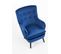 Fauteuil En Velours Bleu Avec Pieds En Bois Massif Noirs Coventry