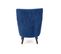 Fauteuil En Velours Bleu Avec Pieds En Bois Massif Noirs Coventry