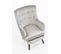 Fauteuil En Velours Gris Avec Dossier Haut Capitonné Coventry