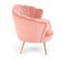 Fauteuil Coquillage En Velours Rose Avec Pieds En Métal Caprica