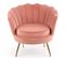 Fauteuil Coquillage En Velours Rose Avec Pieds En Métal Caprica