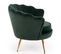 Fauteuil Coquillage En Velours Vert Foncé Avec Pieds Dorés Caprica