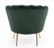 Fauteuil Coquillage En Velours Vert Foncé Avec Pieds Dorés Caprica