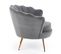 Fauteuil Coquillage En Velours Gris Avec Pieds Dorés Caprica